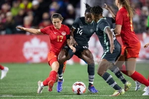 Nigeria và Canada trong trận hòa 2-2 hồi tháng 4-2022