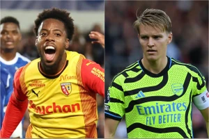 Lens của Elye Wahi khó gây bất ngờ cho Martin Odegaard và Arsenal