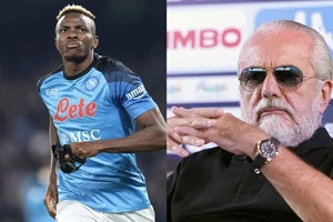 Victor Osimhen và ông bầu Aurelio De Laurentiis