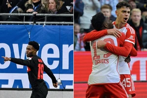 Nathan Tella (Bayer) và Pavlovic (Bayern) ghi bàn để 2 CLB ganh đua quyết liệt ngôi đầu bảng