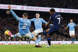 Pha ghi bàn của Raheem Sterling vào lưới Man City