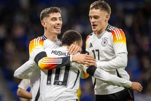 Kai Havertz Jamal Musiala và Florian Wirtz ăn mừng bàn thắng