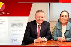 Bức ảnh chụp với với ông Zaldívar do ứng cử viên tranh cử Tổng thống, bà Claudia Sheinbaum, công bố ngay sau quyết định từ chức của ông được loan báo. Ảnh: Vanguardia de Veracruz