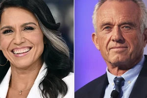 Bà Tulsi Gabbard (bên trái) và ông Robert F. Kennedy, Jr. Ảnh : Getty Images