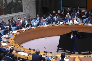 HĐBA LHQ họp kín thông qua nghị quyết thành lập lực lượng quốc tế tại Gaza. Ảnh: UN SECURITY COUNCIL 