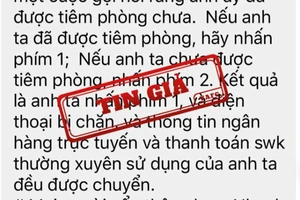 Thông tin “lừa đảo chiếm đoạt thông tin cá nhân trên mạng” là giả