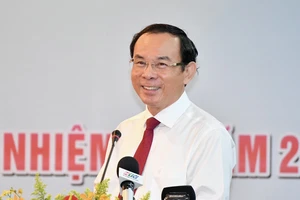 Bí thư Thành ủy TPHCM Nguyễn Văn Nên phát biểu chỉ đạo tại hội nghị tổng kết công tác tuyên giáo TPHCM. Ảnh: VIỆT DŨNG