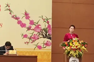 Chủ tịch Quốc hội Nguyễn Thị Kim Ngân phát biểu tại cuộc gặp mặt