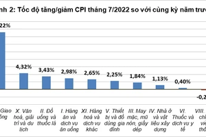 Biến động CPI so với cùng kỳ năm trước. Nguồn: Tổng cục Thống kê 