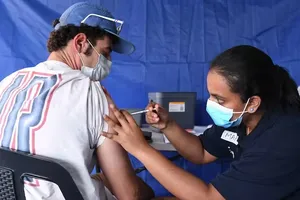 Một điểm tiêm vaccine Covid-19 tại Australia. Ảnh: AAP