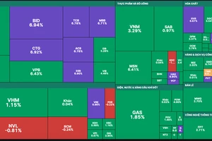 Sắc xanh và tím bao trùm thị trường phiên giao dịch 27-10