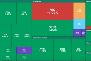 Nhóm cổ phiếu vốn hóa lớn tăng tích cực trong phiên giao dịch đầu tuần