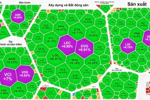 Thị trường ngập tràn sắc xanh và tím 