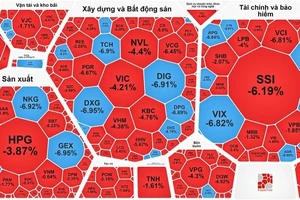 Hàng loạt cổ phiếu nằm sàn trong phiên bán tháo ngày 22-9