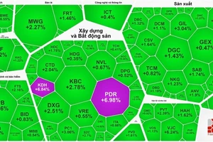 Nhóm cổ phiếu quay xe kéo VN-Index ghi nhận phiên tăng thứ 6 liên tiếp 