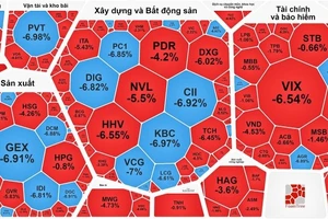 Cổ phiếu nằm sàn la liệt khiến VN-Index cắm đầu 