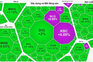 Nhóm cổ phiếu bất động sản - xây dựng tăng mạnh 