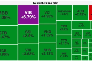 Nhóm cổ phiếu ngân hàng tăng mạnh kéo VN-Index tăng gần 18 điểm 