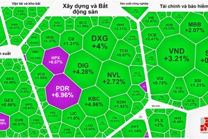 Bảng điện ngập sắc xanh trong phiên VN-Index lập đỉnh năm 2024