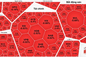 Chứng khoán chìm trong sắc đỏ