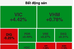 Cổ phiếu chứng khoán, bất động sản tăng mạnh