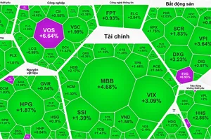 Sắc xanh bao phủ, VN-Index tăng phiên thứ 8