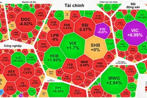 VN-Index tăng gần 22 điểm nhưng vẫn ngập sắc đỏ