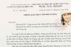 Quyết định truy tìm lãnh đạo công ty bất động sản “ma” lừa đảo chiếm đoạt hơn 57 tỷ đồng