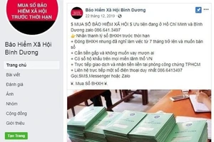 Một trong số những trang "Bảo hiểm xã hội tỉnh Bình Dương" giả mạo các đối tượng lập