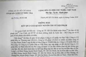 Quyết định khởi tố vụ án lừa đảo chiếm đoạt tài sản tại Công ty Cổ phần Đầu tư và Phát triển đô thị Phi Long