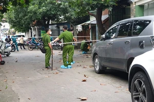 Công an phong toả hiện trường 