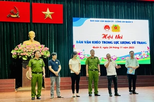 Các đội thi tại hội thi Dân vận khéo trong LLVT năm 2023.