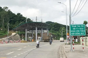 Trạm thu phí đặt trên QL3 cũ tại Km 77+922,5 