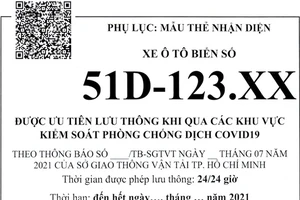 Mẫu thẻ nhận diện phương tiện