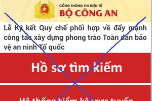 Giả mạo tên miền Bộ Công an để thu thập thông tin cá nhân