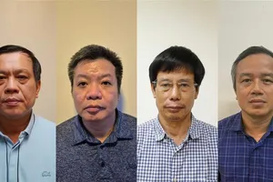 Các bị can từ trái qua: Nguyễn Bá Hoan, Tống Hải Nam, Nguyễn Gia Liêm, Phạm Viết Hương. Ảnh: Bộ Công an