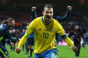 "Thánh Ibra" khi còn chơi cho tuyển Thụy Điển