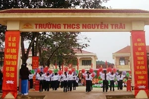 Trường THCS Nguyễn Trãi - nơi xảy ra sự việc. Ảnh: V.T.