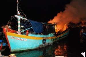 編號BTh 99405 TS漁船（圖片來源：越南通訊社/阮青）