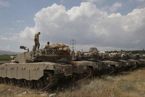以色列陳兵戈蘭高地。