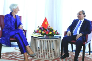 阮春福總理會見國際貨幣基金組織總裁拉加德。