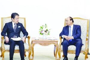 政府總理阮春福昨(16)日在政府辦事處接見日本國際協力銀行(JBIC)行長前田匡史