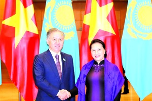 國會主席阮氏金銀與努爾蘭‧尼格馬圖林閣下舉行會談。