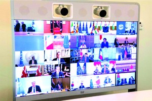 聯合國秘書長與其他領導人共同參加G20視頻峰會。