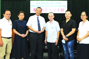 昨(8)日上午，台灣佛教慈濟基金會越南聯絡處負責人陳大瑜，華人企業家萬通貿易公司董事長麥漢強等一行5人前來拜訪本報