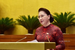 國家選舉委員會主席阮氏金銀。（圖源：QUOCHOI.VN）