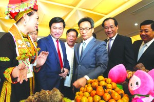 武德膽副總理參觀各地方推介的特產。