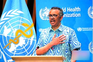 世衛組織總幹事譚德塞呼籲全球團結一致應對疫情。