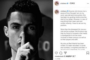 Ｃ羅闢謠：媒體對我和相關俱樂部不尊重