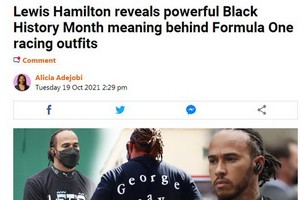 漢密爾頓合作黑人詩人並穿特製T恤